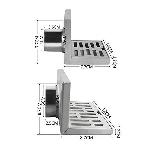 IUYJVR Desagüe de Ducha con Tapa extraíble, desagüe de Piso de Acero Inoxidable Anti Olor Anti obstrucción Desagüe de Piso de Ducha Sistemas de Drenaje multipropósito con colador de Pelo para Esqui