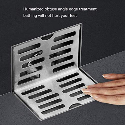 IUYJVR Desagüe de Ducha con Tapa extraíble, desagüe de Piso de Acero Inoxidable Anti Olor Anti obstrucción Desagüe de Piso de Ducha Sistemas de Drenaje multipropósito con colador de Pelo para Esqui