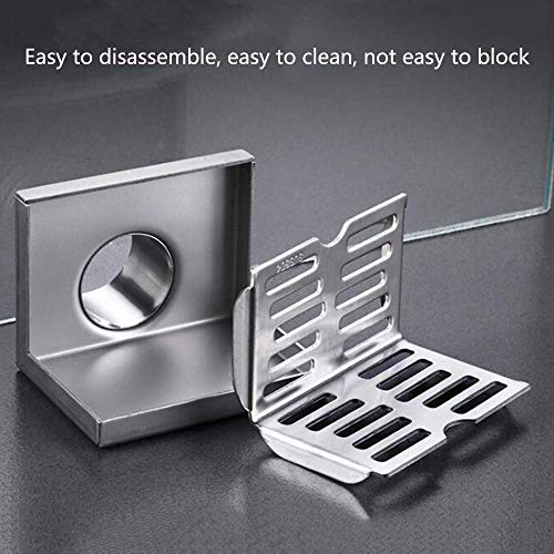 IUYJVR Desagüe de Ducha con Tapa extraíble, desagüe de Piso de Acero Inoxidable Anti Olor Anti obstrucción Desagüe de Piso de Ducha Sistemas de Drenaje multipropósito con colador de Pelo para Esqui