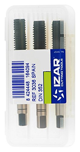 Izar 16407 Juego Macho Mano Métrica Inox, HSSE 5% Co, 3036, DIN 352 1998-09, M6-1.00