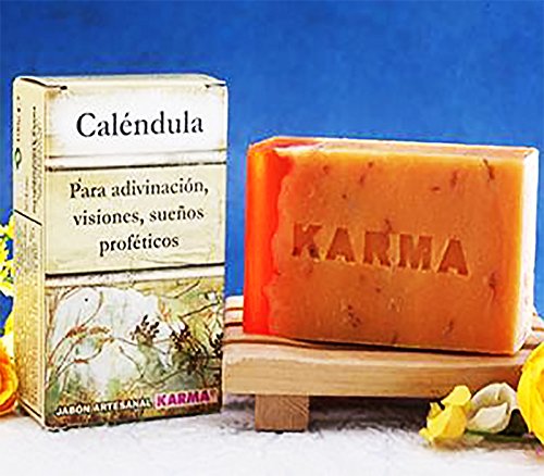 Jabón Caléndula -Pastilla artesanal- Para visiones y sueños