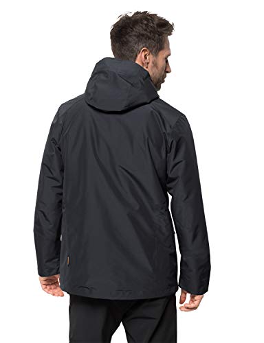 Jack Wolfskin Chilly Morning - Chaqueta de protección contra la intemperie para hombre, Hombre, Chaqueta de protección contra la intemperie., 1108353-6350004, phantom, large