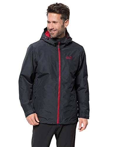 Jack Wolfskin Chilly Morning - Chaqueta de protección contra la intemperie para hombre, Hombre, Chaqueta de protección contra la intemperie., 1108353-6350004, phantom, large