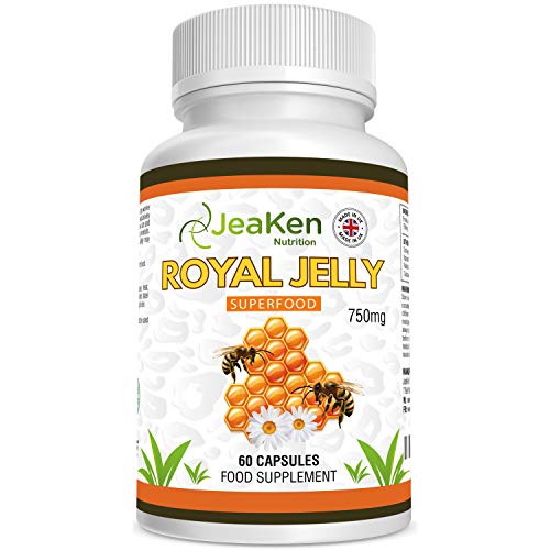 JALEA REAL PURA - Suplemento Alimenticio de Propoleo Puro - Fortalece el Sistema Inmunitario, la Concentración de la Memoria y la Fertilidad - Cabello, Uñas y Piel Saludables: 60 Cápsulas Veganas
