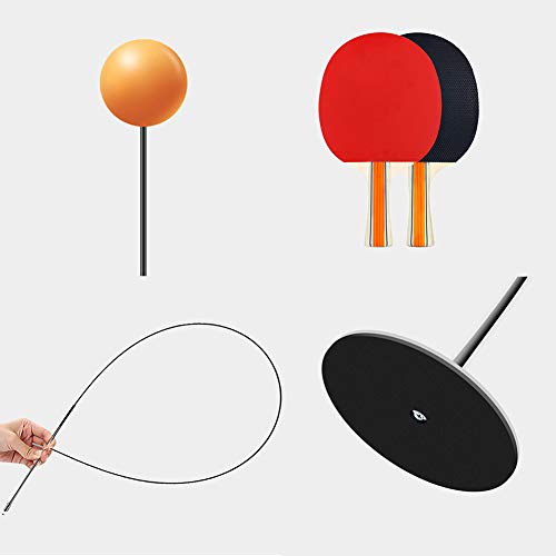 Janny-shop Entrenador de Tenis de Mesa con Eje Suave Elástico 1.1M Deportes de Descompresión de Ocio 2 Padel de Tenis de Mesa, 3 Pelotas para Uso en Interiores o Exteriores