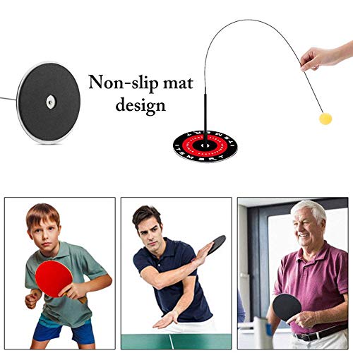 Janny-shop Entrenador de Tenis de Mesa con Eje Suave Elástico 1.1M Deportes de Descompresión de Ocio 2 Padel de Tenis de Mesa, 3 Pelotas para Uso en Interiores o Exteriores