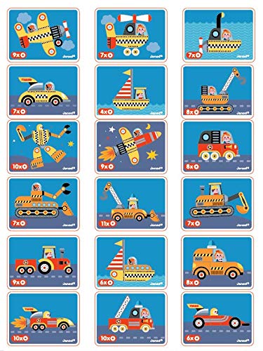 Janod- Bólidos Juego Magnetibook, Color azul, única (Juratoys J02715) , color/modelo surtido