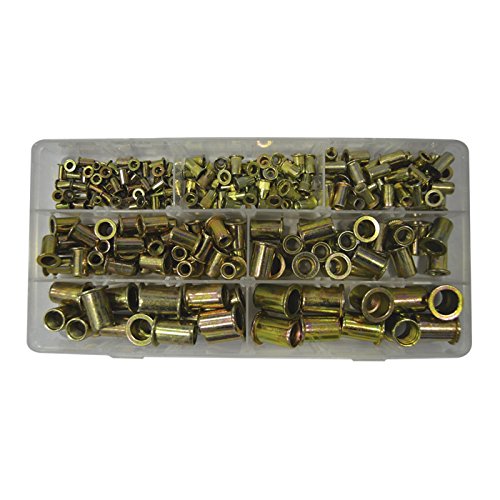 JBM 52703 Maletín de tuercas de remache de cabeza plana, 235 piezas