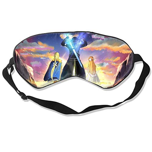 JDYU Sword Art Online - Máscara para dormir con los ojos vendados, cubierta para los ojos, parche, máscara para almohada ultra suave, ajustable, para dormir, noche para hombres, mujeres, relajación,