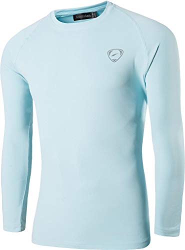 jeansian Hombre Deporte Proteccion Solar UPF 50+ UV Camiseta Men Sport T-Shirt LA245 Lightblue M