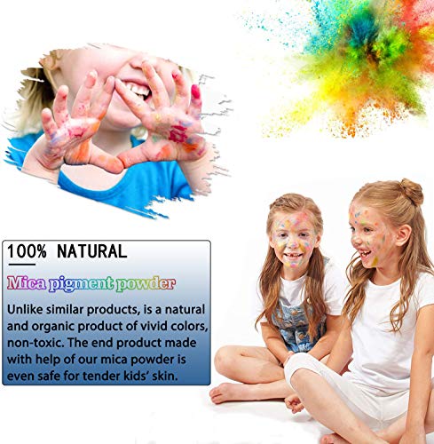 JEMESI Mica en Polvo,20 Botellas×10 gramo Pigmento Resina Epoxi Puede Hacer Slime,Jabon,Velas,Sombra de Ojos y Pintauñas