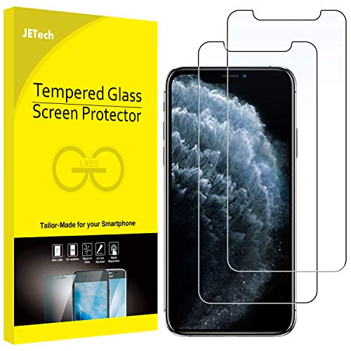 JETech Protector de Pantalla Compatible iPhone 11 Pro MAX y iPhone XS MAX 6,5", Vidrio Templado, 2 Unidades