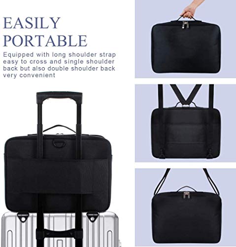 Jfs Oxford Fabric Makeup Bag with Removable Back Strap Cosmetic Case Beauty Box Hairdressing Tools Organiser Storage Box with Mirror,Black