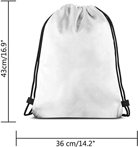 Jhonangel Bolso de Mochila con los Ojos vendados, cordón de poliéster, Saco de Gimnasia Deportivo Impermeable Mochila Escolar 36 x 43 cm / 14.2 x 16.9 Pulgadas