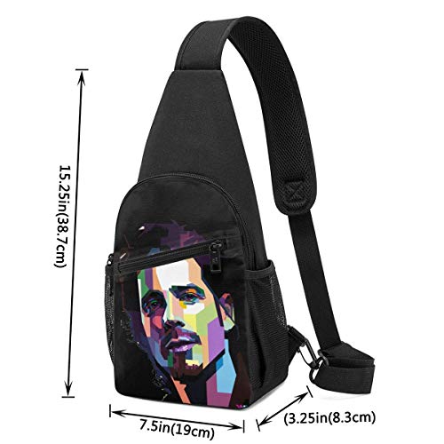 JHUIK Chris Cornell Hombres Mujeres Sling Crossbody Hombro Pecho Bolsa Paquete Senderismo Ciclismo Mochila De Viaje Negro