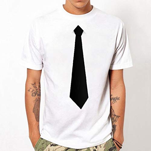 JiaMeng Camiseta de Manga Larga con Estampado Moda Camiseta con Interesante Traje de Corbata Blusa Superior de la Camiseta de Las Camisetas