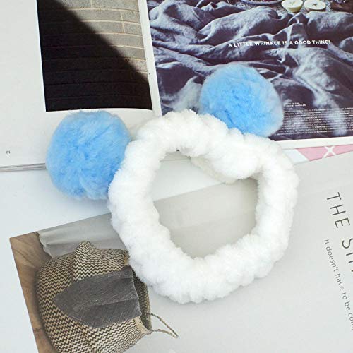 JIAOSHUAIYU Hair accessories Girls fashion hair band wash face turban makeup elastic hair band coral velvet hair accessories blue
