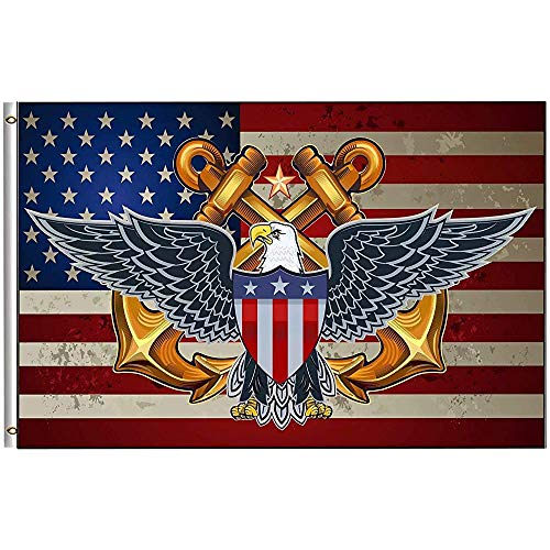 jiaxingdalin Bandera de la Armada American Eagle Banderas de EE. UU. Breeze etro Bandera de EE. UU. Bandera de EE. UU. Jardín de Interior Vacaciones al Aire Libre. De un Solo Lado