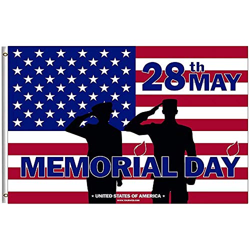 jiaxingdalin Recuerda y honra a un Soldado Saluda a Flag Breeze etro Bandera Estadounidense de EE. UU. Banner Garden Jardín Vacaciones al Aire Libre