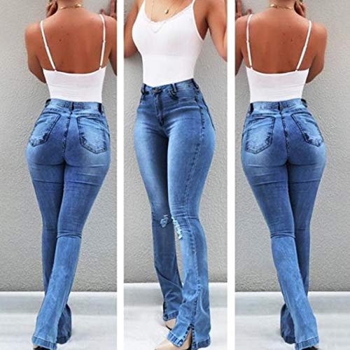 JIEHED Women’s Jeans, Women's Straight Jeans, Women High Waist Denim Jeans, Stretch Slim Bell Bottom Pants, Retro Flare Trousers Plus Size Shaping Straight Jeans for Women | Women’s Clothing