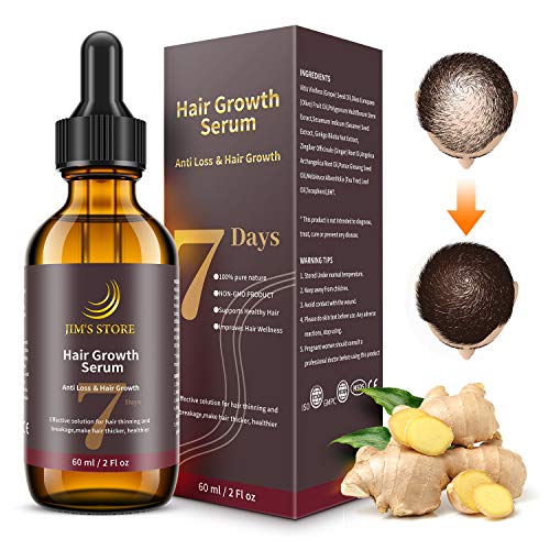 JIM'S STORE Sérum de Crecimiento del Cabello,Aceite para Crecimiento del Cabello Acelerar el Crecimiento del Cabello Estimula el Crecimiento Cabello para Hombres y Mujeres（60ML）