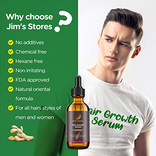 JIM'S STORE Sérum de Crecimiento del Cabello,Aceite para Crecimiento del Cabello Acelerar el Crecimiento del Cabello Estimula el Crecimiento Cabello para Hombres y Mujeres（60ML）