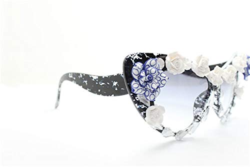 JINGHANLIANG Vidrio Protector Gafas De Playa Hecha A Mano De La Arcilla del Polímero De La Flor Waterdrop Gafas De Sol De Las Mujeres De Moda De Verano UV Protección del Gato Gafas (Color : As Shown)