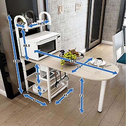 Jinyang Estante estante de múltiples funciones diarias de la cocina del horno microondas de almacenamiento en rack (cereza de madera de arce) Jinyang (Color : Cherry Maple Wood)