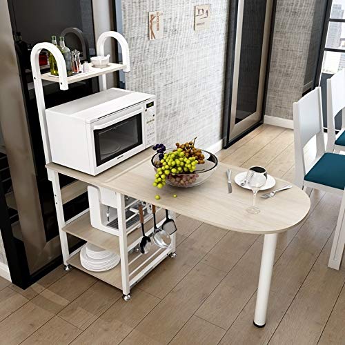 Jinyang Estante estante de múltiples funciones diarias de la cocina del horno microondas de almacenamiento en rack (cereza de madera de arce) Jinyang (Color : Cherry Maple Wood)