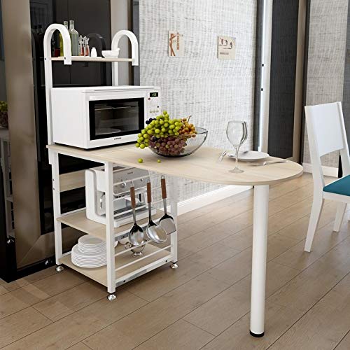 Jinyang Estante estante de múltiples funciones diarias de la cocina del horno microondas de almacenamiento en rack (cereza de madera de arce) Jinyang (Color : Cherry Maple Wood)