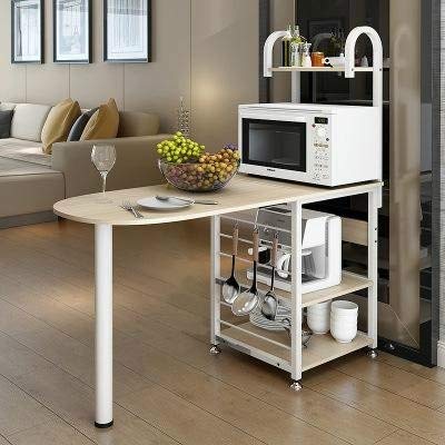 Jinyang Estante estante de múltiples funciones diarias de la cocina del horno microondas de almacenamiento en rack (cereza de madera de arce) Jinyang (Color : Cherry Maple Wood)