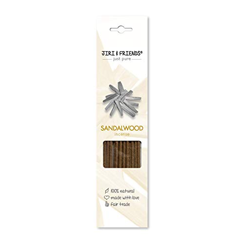 Jiri and Friends - Varillas de incienso (madera de sándalo, 100 % natural, comercio justo, 15 unidades)