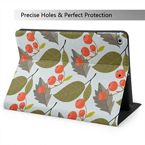 JIUCHUAN Funda para iPad para niñas, Rosa mosqueta roja, Bayas y Hojas Verdes, Funda para iPad para iPad Mini 4 / Mini 5/2018 6th / 2017 5th / Air/Air 2 con Auto Wake/Sleep, Funda magnética para iPad