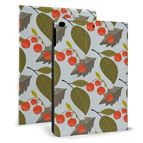 JIUCHUAN Funda para iPad para niñas, Rosa mosqueta roja, Bayas y Hojas Verdes, Funda para iPad para iPad Mini 4 / Mini 5/2018 6th / 2017 5th / Air/Air 2 con Auto Wake/Sleep, Funda magnética para iPad