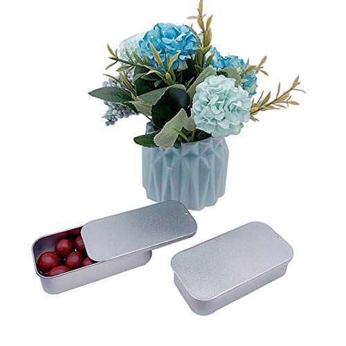 Jixista Metal Estaño Caja de Metal Contenedor Metálico De Estaño de Almacenamiento de Plata Organizador de Caja APA Deslizante Cajas De Lata Almacenamiento Organizador de casa Caja de Lata de Plata