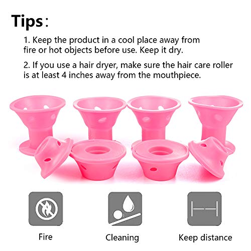 Joeyer 40 Pcs Rulos para el Pelo de Silicona, Sin Calor Sin Clip Rulos Magicos Cabello Largo, 20 Grandes + 20 Pequeños Flexibles Rizador Pelo (PINK)