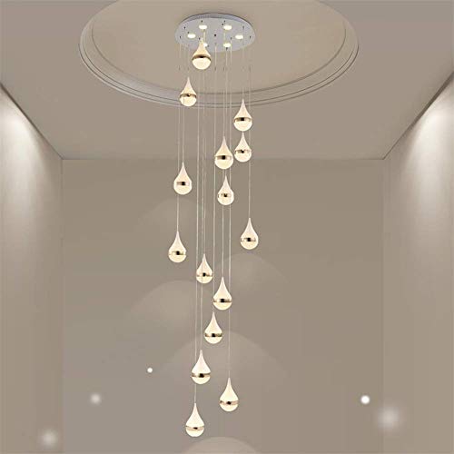 JOEY'S Escalera Pasillo Lámpara Colgante Luz Colgante de Techo Bola Moderno Creativo LED Blanco cálido Sala de Estar Comedor Araña Loft Hall Hotel Tienda Decoración Lámpara,15lights,15