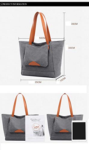 JOJ- Bolso de mano para mujer, 2 en 1, color azul Negro Talla única