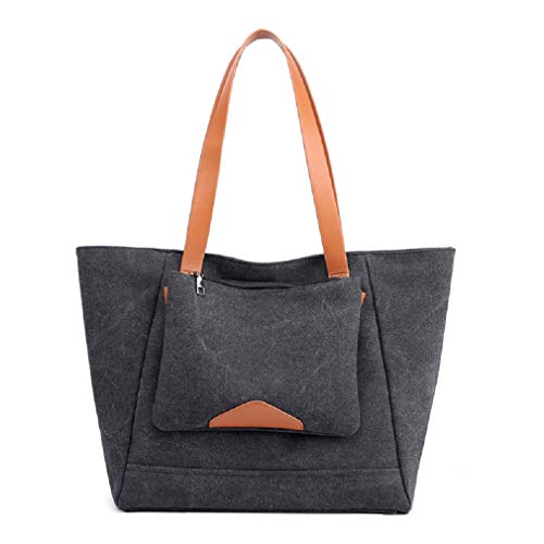 JOJ- Bolso de mano para mujer, 2 en 1, color azul Negro Talla única