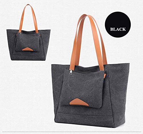 JOJ- Bolso de mano para mujer, 2 en 1, color azul Negro Talla única