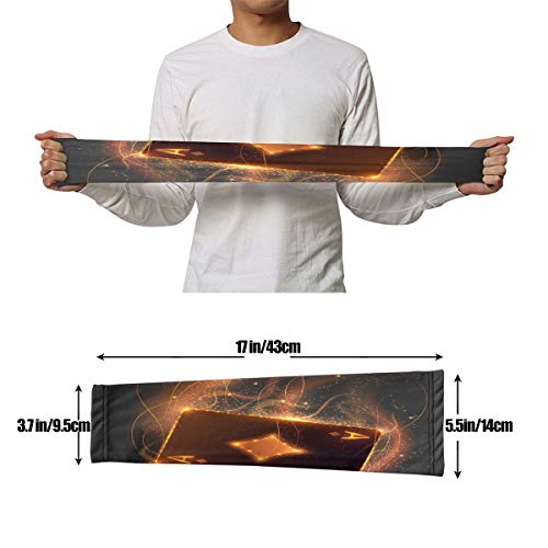 Jojoshop Ace Card con manga de compresión para brazo de efecto fuego, artritis, protección UV, corredores adultos jóvenes (1 par)