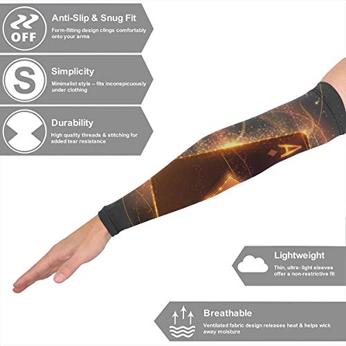 Jojoshop Ace Card con manga de compresión para brazo de efecto fuego, artritis, protección UV, corredores adultos jóvenes (1 par)