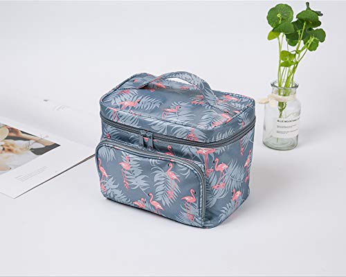 JooNeng - Bolsa de aseo de gran capacidad, para productos de maquillaje y cosméticos, ideal para viaje, con soporte para cepillos de dientes impermeable, neceser ideal para mujeres y niñas