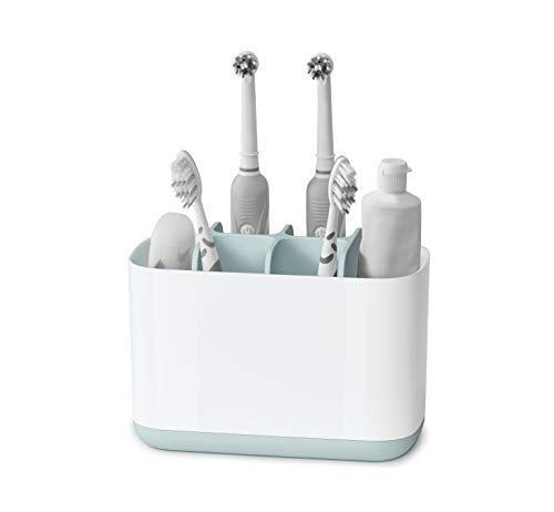 Joseph Joseph EasyStore Soporte para Cepillos de Dientes, Blanco, 17.1x8.6x12.8 cm