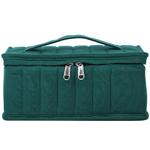 josietomy - Bolsa de Almacenamiento para 28 ampollas de Aceite Esencial para Botellas de Aceite Esencial de Viaje, Bolsa de Aceite, Bolsa de Aceite, para Aceite Esencial y Accesorios Verde