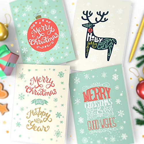 Joy Masters - 16 Tarjetas de Navidad | Caja de Christmas Surtidos con SOBRES | Diseños Clásico - Gran Combo para Hombres y Mujeres - Vol. 1