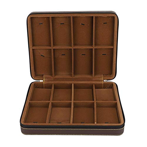 Joyero de cuero PU impermeable y a prueba de polvo, Joyero de cuero PU, Caja de almacenamiento multifuncional para oficina en casa(Double-sided pendant box)