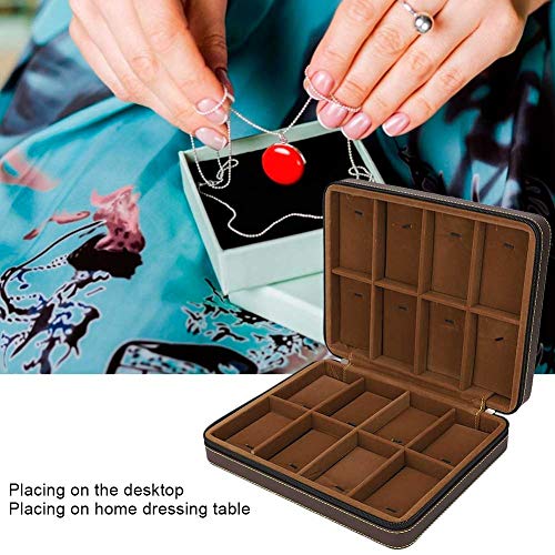 Joyero de cuero PU impermeable y a prueba de polvo, Joyero de cuero PU, Caja de almacenamiento multifuncional para oficina en casa(Double-sided pendant box)