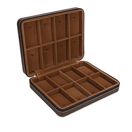 Joyero de cuero PU impermeable y a prueba de polvo, Joyero de cuero PU, Caja de almacenamiento multifuncional para oficina en casa(Double-sided pendant box)