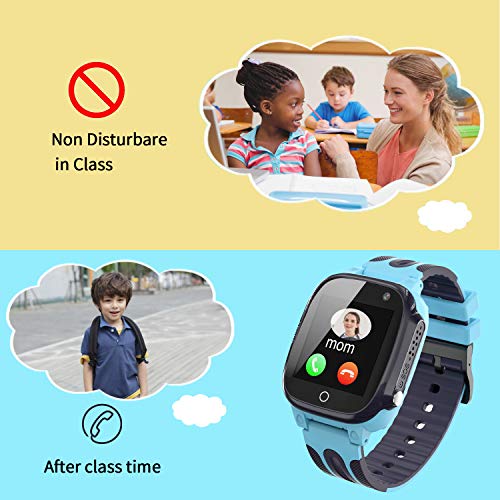 Jslai Niños Smartwatch Impermeable,Reloj Inteligente para Niños,LBS Localizador Reloj del Teléfono,Kids Smartwatch Phone con Call SOS Cámara para Niño Niña Cumpleaños (Azul)